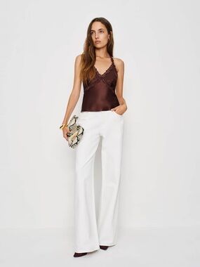 Nwt reformation Monica silk halter in mahogany - size s